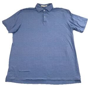 Holderness & Bourne Polo Shirt Men Size XL Blue Striped The Hutchinson Soft Knit